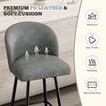 thumbnail image 5 of Fijinhom 26" Counter Height Bar Stools Set of 4, PU Leather Swivel Bar Chairs with High Back and Metal Legs, Gray, 5 of 9