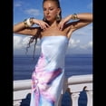 thumbnail image 4 of Vestido Maxi Sin Tirantes Y2k para Mujer, con Estampado Floral, Estilo Bohemio, para Playa, para Salir y Salir Azul M, 4 of 9