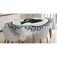 thumbnail image 1 of Ambesonne Cartoon Tablecloth Rectangular Table Cover, Profile in Frame Noble, 60"x84", Black and White, 1 of 3