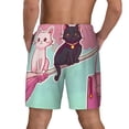 thumbnail image 2 of Lsque Mens Swim Trunks Cats On Broomstick Pattern - Bathing Suit Compression Liner - Beach Swim Shorts Swimwear - (S-3XL) - Stretch Quick Dry -, 2 of 9