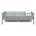 thumbnail image 5 of Holaki Twin Size Wood Bed with Guardrails and 2 Storage Drawers for Kids, Gray, 5 of 7