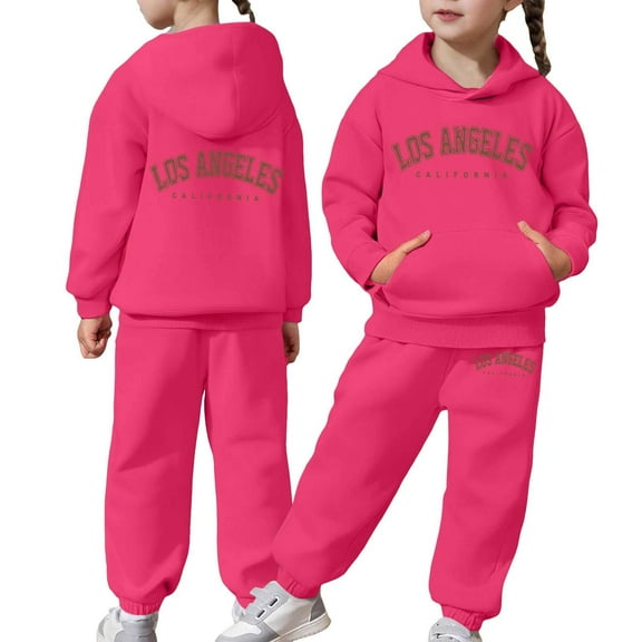 MEZZALL Child Toddler Outfits Boys Girls Long Sleeve Solid Color Warm Hoodie Pullover Tops Pants Kids Sweatsuit Sweatshirt Sweatpants Clothes Sets Trendy Clothing