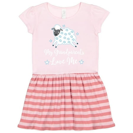 

Inktastic My Grandparents Love Me Grandson Gift Toddler Girl Dress