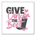 thumbnail image 1 of DistinctInk Custom Bumper Sticker - 4" x 4" Decorative Decal - White Background - Give Cancer the Boot - Cowboy Spurs, 1 of 2