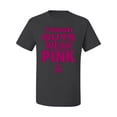 thumbnail image 2 of Wild Bobby Tough Guys Wear Pink Distressed Breast Cancer Awareness Men Tee, Charcoal, 3X-Large, 2 of 6