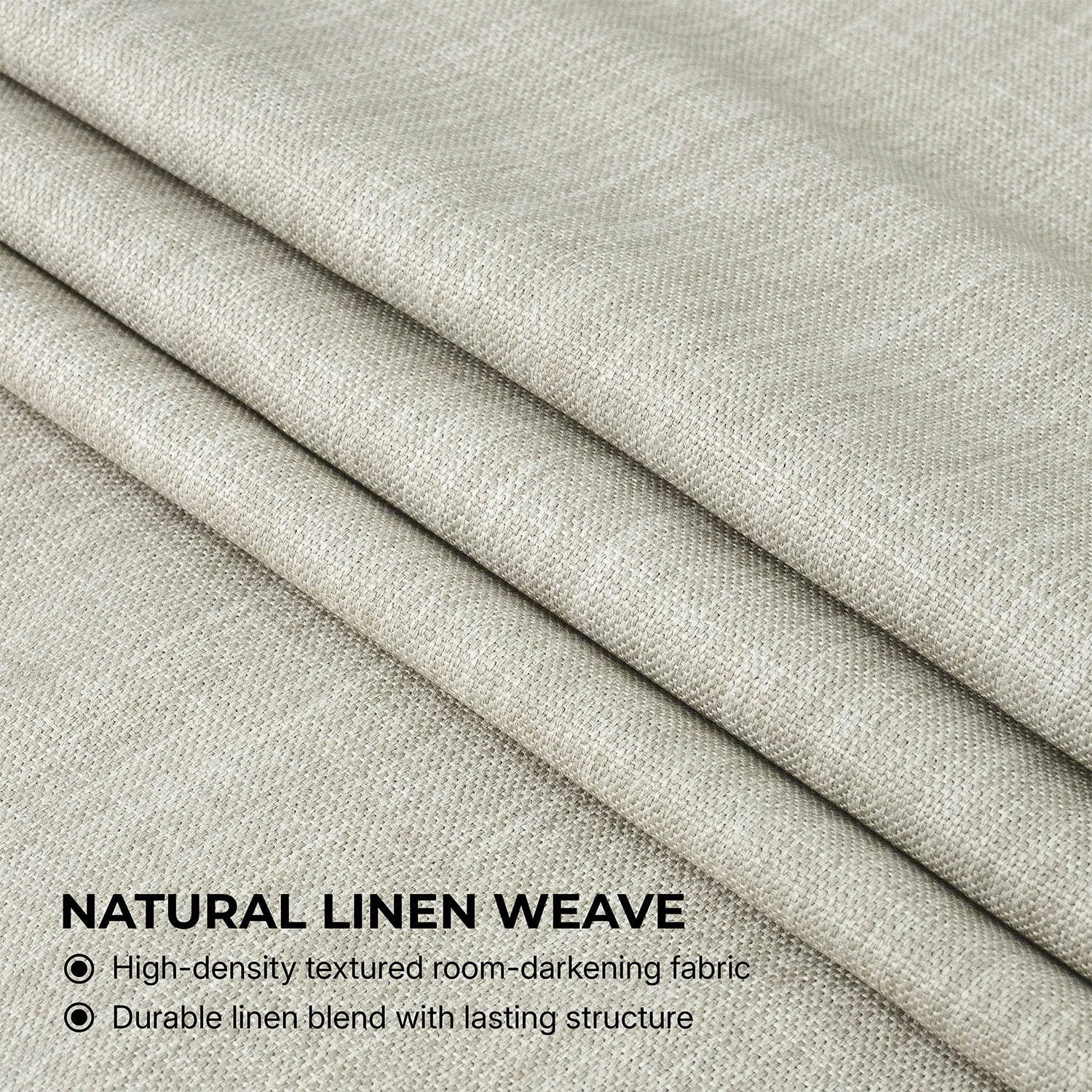 HPD Half Price Drapes Oatmeal Faux Linen Room Darkening Curtains for Bedroom & Living Room Curtains (1 Panel), Door & Window Curtains 108 inches long, Rod Pocket curtains & drapes, 50W X 108L