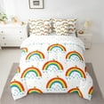 thumbnail image 2 of Castle Fairy Kids Children Kawaii Rainbow Bedding Comforter Set 7pcs,Cartoon Gradient Queen Bedding Sets Super Cozy,Polka Dots Queen Sheet Sets,Microfiber Bedroom Decor,Reversible, 2 of 8