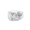 thumbnail image 4 of solitaire jewels 5TCW Pear and Emerald Moissanite Toi Et Moi Engagement Ring For Women, 18K White Gold, 4 of 8