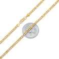 thumbnail image 2 of 3.3mm 14k Yellow Gold Plated Flat Curb Choker Chain Necklace, 20 inches + Gift Box, 2 of 6