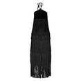 thumbnail image 4 of OSFVNOXV Halter Dress for Women Sexy Backless Fringe Tiered Side Split Maxi Dress for Latin Dance Party, 4 of 9