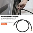 thumbnail image 2 of Adaptador de mandril de manguera de extensión de inflador de neumáticos roscado de 80 cm, tubo de bomba de aire, tubo de válvula de neumático para coche, camión, bicicleta, MTB, caucho de cobre, tono cobre negro Unique Bargains mandriles de llantas, 2 of 7