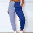 thumbnail image 2 of BRDFRL Womens Sweatpants with Pockets Cotton Solid Color Drawstring Women's Pants with Pockets Sweat Pants Trousers Blue 3XL, 2 of 7