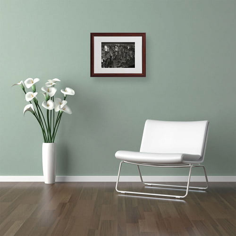 Trademark Fine Art "Night Skyline" Framed Canvas Art by Chris Bliss