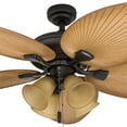 thumbnail image 6 of Honeywell Palm Valley 52" Bronze Tropical Ceiling Fan with 5 Palm Blades, Pull Chain & Reverse Airflow, 6 of 9