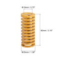 thumbnail image 2 of Troquel Resorte, 35mm OD 80mm Largo Espiral Estampado Ligera Carga Compresión Troquel Resortes para 3D Impresora Eléctrica Pieza, Amarillo, 2 of 5