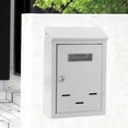 thumbnail image 1 of Buzón de correo con cerradura para montaje en pared, decoración del hogar, buzón decorativo y moderno para puerta de entrada, exterior residencial. Blanco, 1 of 8