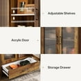 thumbnail image 6 of Tribesigns 72" Tall Bookcase with Drawer, Wooden Bookshelf with Doors and Adjustable Shelves for Living Room, 6 of 7