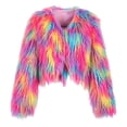 thumbnail image 5 of cocolona Womens Cropped Coat Fuzzy Long Sleeve Crew Neck Jacket Winter Warm Trendy Outfits, 5 of 6