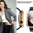 thumbnail image 3 of Apple Watch Case Series 8, Series 7 for 45mm Diamond Glitter Watch Case Built-in Tempered Glass Screen Protector, Guard Bumper Full Coverage Cover for Apple Watch Series 8 and Series 7, Gold 45mm, 3 of 6
