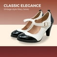thumbnail image 5 of Chase & Chloe Women's Vintage-Inspired Mary Jane Pumps with Wingtip and Mid-Heel, 5 of 5