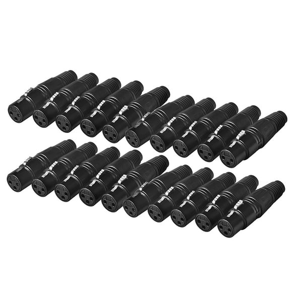 YQHWQ 3 pin 20 pack DMX 3 pin XLR connector female microphone microphone line plug connector audio socket XLR connector female microphone microphone line plug connector audio socket 20