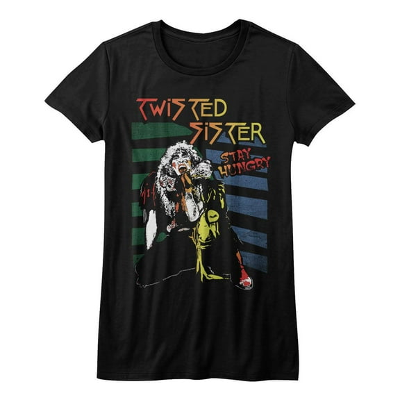 Twisted Sister Stay Hungry Black Junior Women's T-Shirt