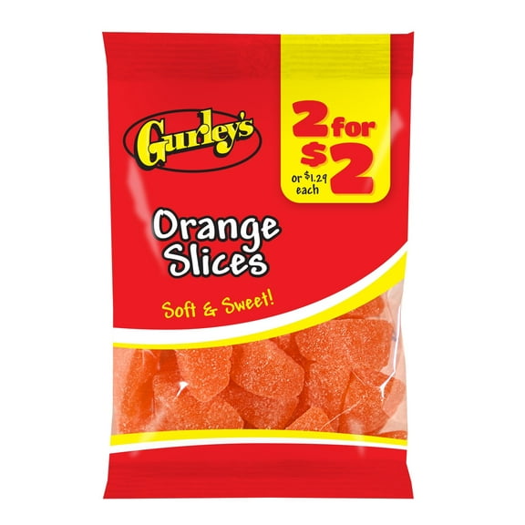Gurley's Citrus Burst Orange Slices, Jelly Fruit Candy, Zesty Sweet (Pack of 12)