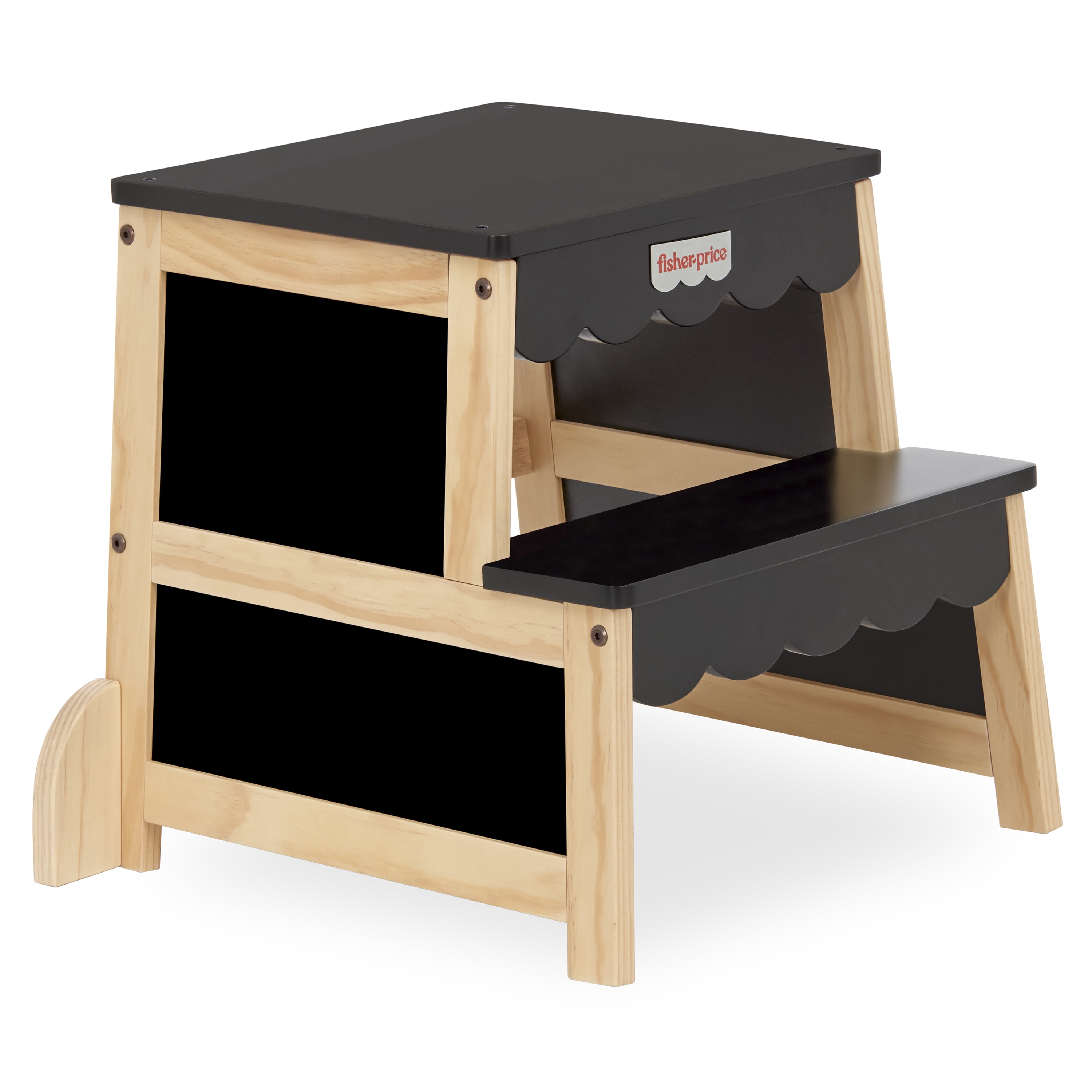 Fisher Price by Dream On Me Wonderstep Step Stool, Matte Black & Vintage White Oak
