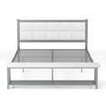 thumbnail image 2 of Sexton Metal Platform Bed with Bench, Queen, White and Silver, 2 of 6