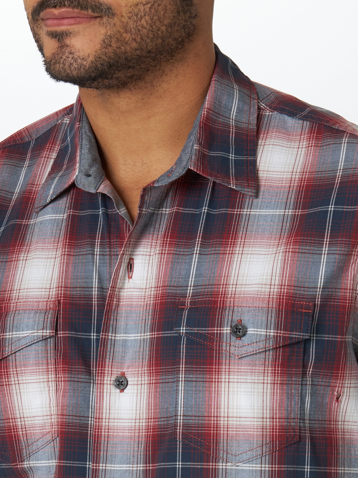 Wrangler Men's Short Sleeve Plaid Shirt