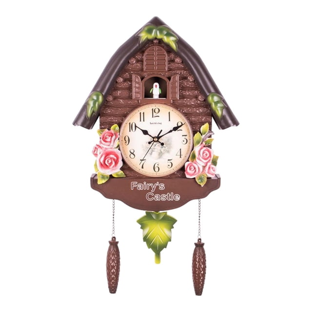 Elodie Chiming Cuckoo Clock with Pendulum Arabic Numeral Display Kitchen Wall Clock