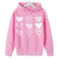thumbnail image 4 of Posijego Girls Valentine's Day Hooded Tops Loose Lightweight Hoodie Pullover Sweatshirt Long Sleeve Oversized, 4 of 8