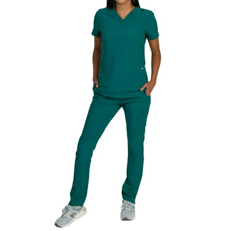 

Medgear Skye Women s Stretch Scrub Set 5-Pocket Top and Straight Leg Pants