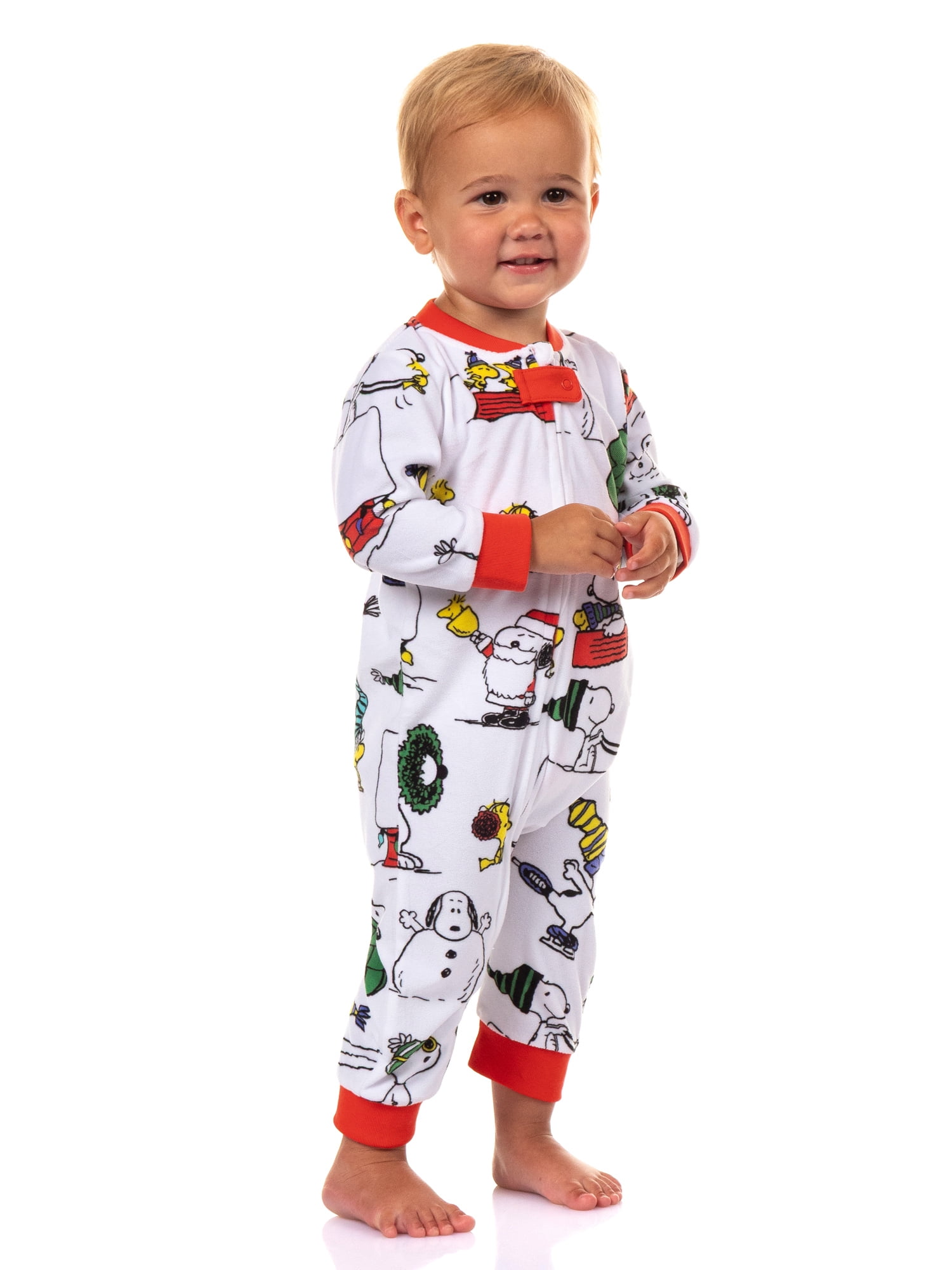 Peanuts Snoopy Infant Unisex Matching Family Pajamas, 1-Piece, Sizes 9M-18M