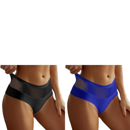 Wijhcboe 2 Pack Women Underwear plus Size 4x Mesh Bow Embroidered Lace Lane Dress 18 Transparent String Sexy Underwear Womens Fitness Underwear Back Bandage Hollow Out Panties String Sex Women s Und