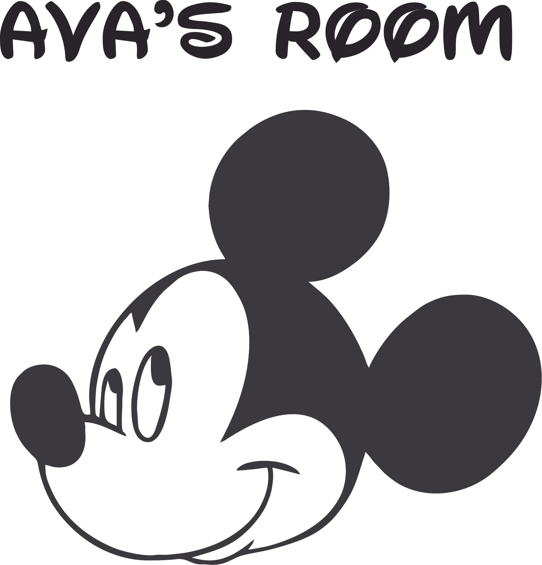 The Mickey Mouse Head Cartoon Character Vinyl Customized Name Decal