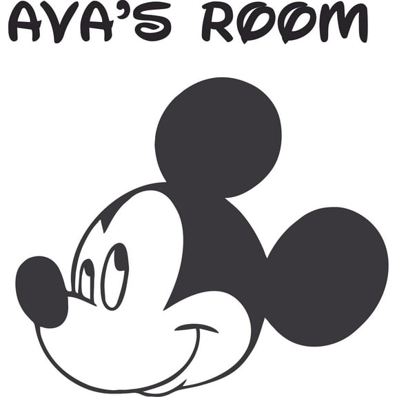 The Head Cartoon Character Vinyl Customized Name Decal - Custom Vinyl Wall Art - Personalized Name - Baby Girls Boys Kids Bedroom Decal Room Stickers Decoration Size (20x18 inch)