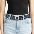 thumbnail image 5 of Buckle-Down Belt, Seatbelt Buckle Belt, Argyle Black Gray Turquoise, 30 to 44 Inches, 5 of 9