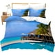 thumbnail image 1 of Playa Juego de Funda Nórdica Queen Océano Ropa de Cama Set Hawaiian Palm Trees Blue Sea Palm, 1 of 3