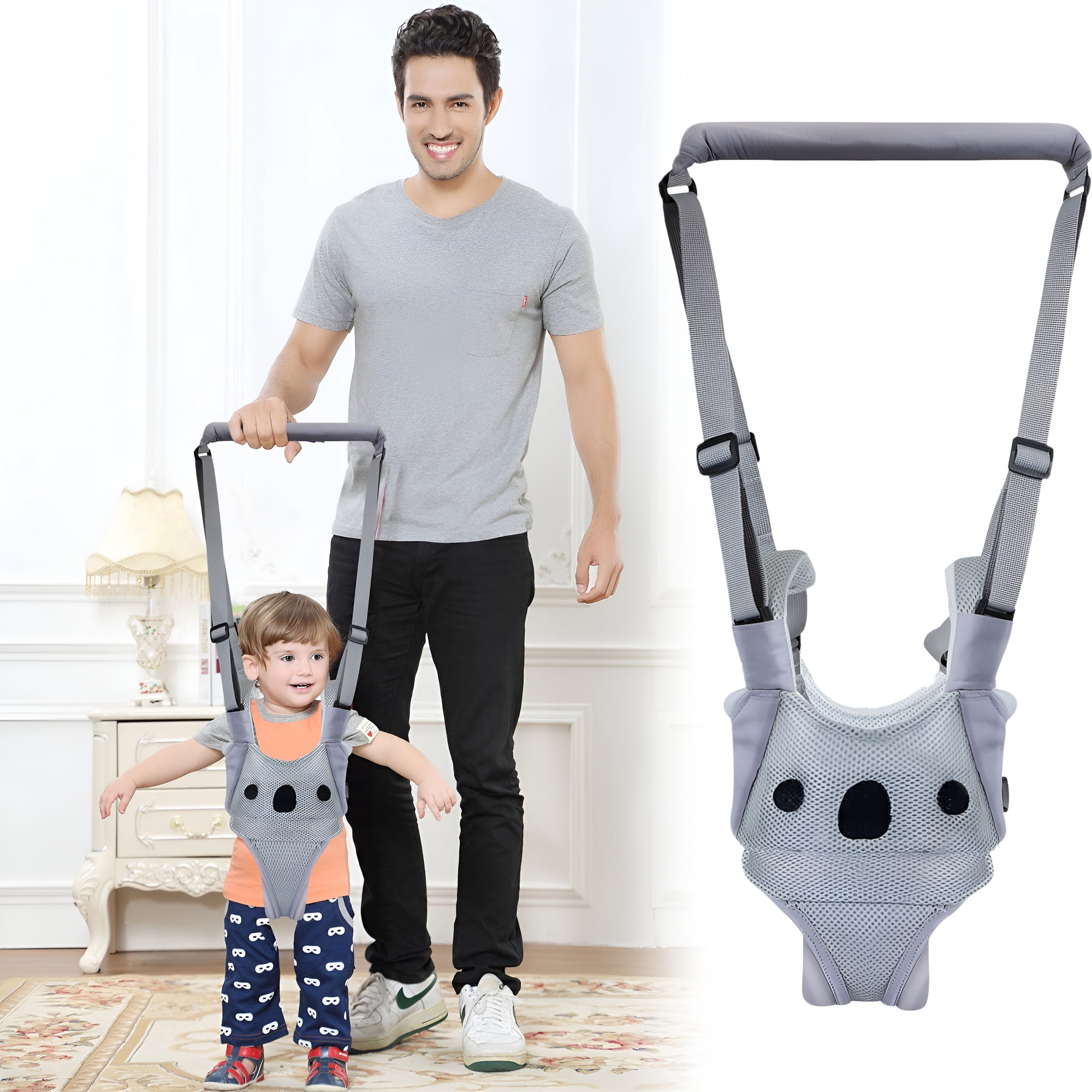 GASTROPOD 2026 New 22.4In Baby Walker,Handheld Toddler Walking Harness Helper Assistant Protective Belt Child Activity Walker Adjustable Standing Up Walking Learning Helper for Toddler 7-24 Month