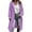 Purple, variant on Women's Long Wool Blend Coat, Solid Color Notch Lapel Overcoat, Midi Length Trench Coat Alternative, Classic Workwear Coat, Fall Winter Jacket Purple S