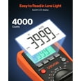 thumbnail image 3 of VEVOR Digital Multimeter, 4000-Count TRMS DC/AC Voltmeter Current Tester, Auto-Ranging Multimeter for Current Voltage Resistance Capacitance Temperature Diodes Continuity Duty-Cycle Measurments, 3 of 9