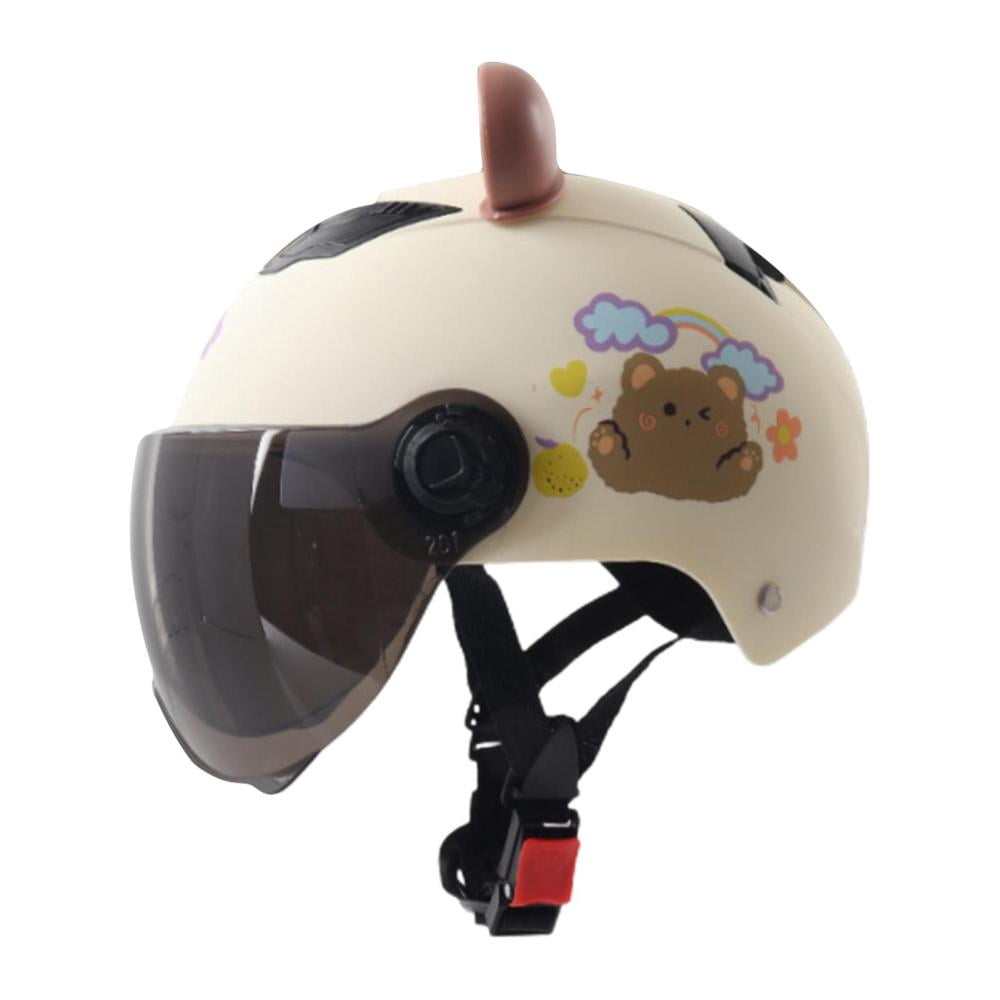Electric Motorcycle Helmets With Visor Reference: Electric Motorcycle Helmets Single Lens Visors Cute Bear Pattern Motorbike