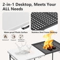 thumbnail image 4 of HaiCube 5FT Folding Grill Table, Portable Outdoor Camping Prep Station with Metal Mesh Top, Utility Hooks & Storage Rack, Heavy Duty Cooking Table for BBQ, Tailgating, Picnic, Patio, 4 of 7