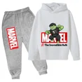 thumbnail image 5 of Sudadera con capucha y pantalones de Hulk de Los Vengadores de Marvel para niños, 2 piezas, trajes de primavera y otoño, ropa para niño y niña, sudadera con estampado de dibujos animados, conjuntos de, 5 of 5