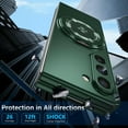 thumbnail image 4 of Magnetic Case for Samsung Galaxy Z Fold 5 Case with Kickstand & Ring Holder, [Compatible with MagSafe Charging] Slim Ultra PC Back Scratch-Resistant Military Grade Shockproof Case, Green, 4 of 14