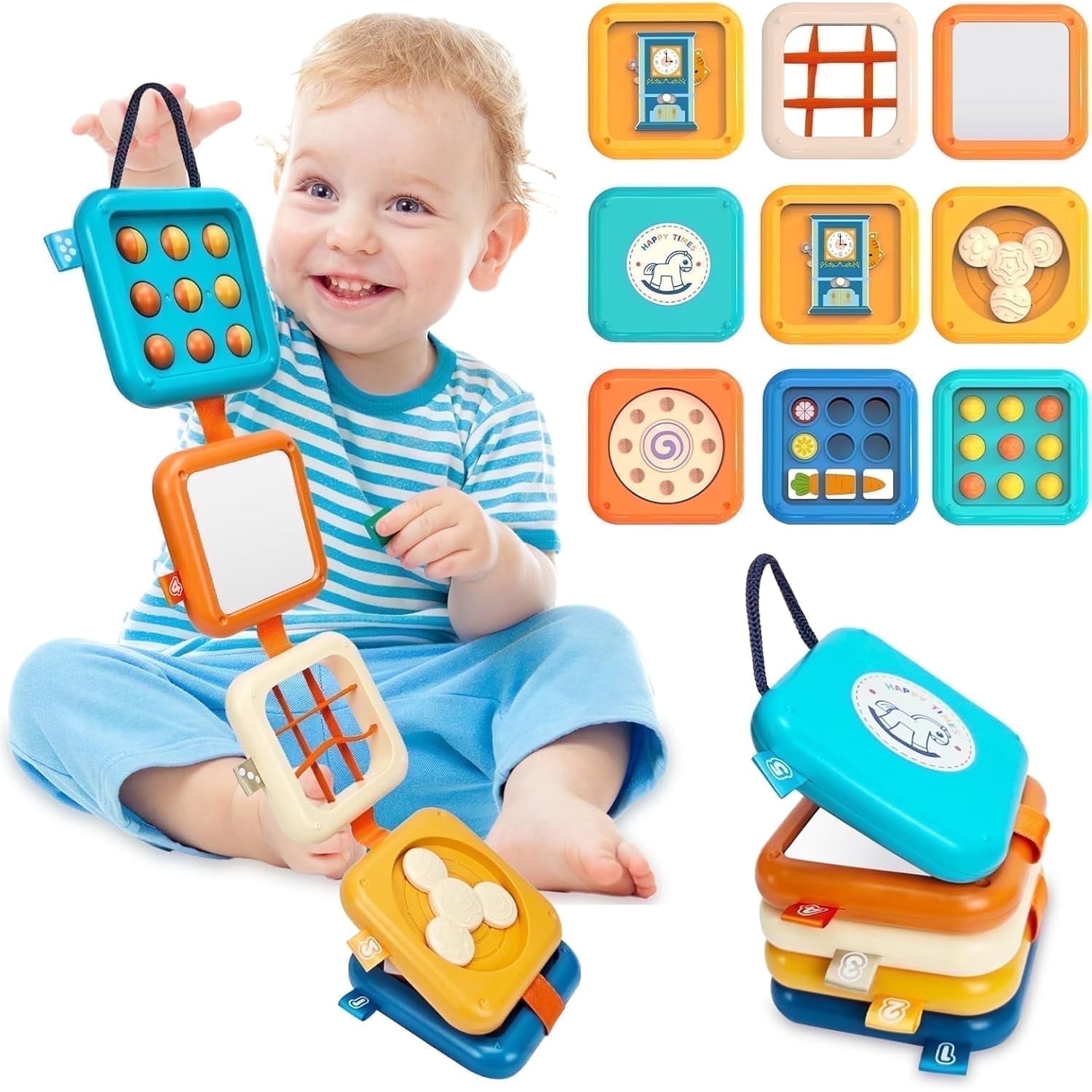 Montessori Baby Busy Board Toy for 1 Year Old, 8-in-1 Sensory Activity Cube for Toddlers 1-3, First Birthday Gifts for 12-18 Months Old Boys Girls