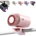 thumbnail image 1 of 2026 Car Clip on Air Conditioner Fan with LED Display - 360° Rotation, 199 Speeds Adjustable, 16℃ Semi-Cooling Wide Clamp Detachable, USB Rechargeable (Pink), 1 of 8