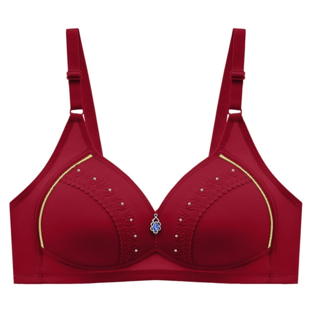 Fgnfyis Soutien-Gorge Sans Armatures Transparent Confortable et Aguichant avec Bretelles Convertibles pour Femmes Rouge 38