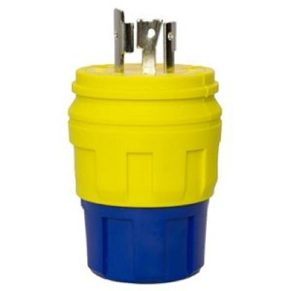 Ericson 2310-PW6P Plug, Perma-Tite, NEMA L5-20, 2 Pole/3 Wire Locking Blade, 20 Amp, 125V, 1 Phase, Safety Yellow